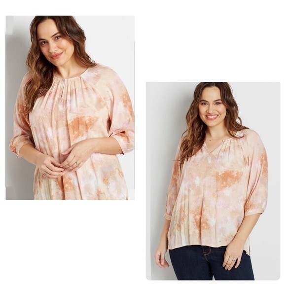 Maurice’s Plus tie dye peasant top size 1X - Picture 1 of 11